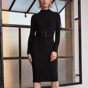 Stella Ribbed Open Back Sweater Dress